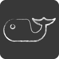 ícone golfinho. relacionado para mar símbolo. giz estilo. simples Projeto editável. simples ilustração vetor