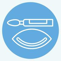 ícone delineador. relacionado para Cosmético símbolo. azul olhos estilo. simples Projeto editável. simples ilustração vetor