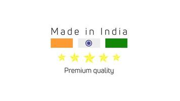 made in india labels, india product emblem, made in india logo. ilustração vetorial vetor