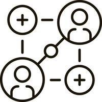 social conexão linha ícone símbolo ilustração vetor