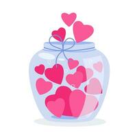 coração dentro uma vidro jar. a conceito do amor, apoiar, subsídios. vetor ilustração.
