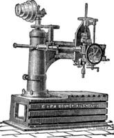 máquina para perfuração radial, vintage gravação. vetor