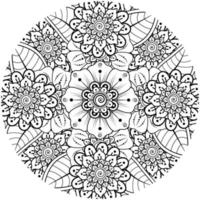 mehndi flor ornamento decorativo em estilo oriental étnico, ornamento de doodle, desenho de mão de contorno. página do livro para colorir. vetor