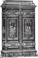 Louis xiv gabinete estilo gênero ornamento, vintage gravação. vetor