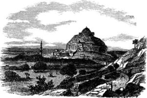 Daulatabad forte dentro Maharashtra, Índia, vintage gravação vetor