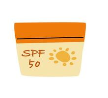 protetor solar creme spf 50. vetor ilustração