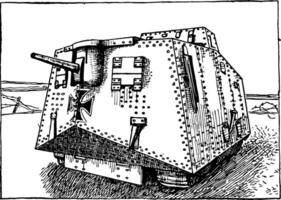alemão tanque, vintage ilustração. vetor