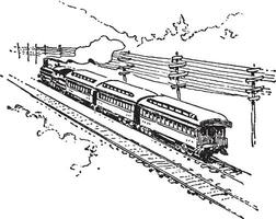 Ferrovia, vintage ilustração. vetor