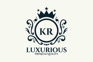 inicial carta kr real luxo logotipo modelo dentro vetor arte para luxuoso branding vetor ilustração.