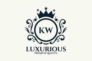 inicial carta kw real luxo logotipo modelo dentro vetor arte para luxuoso branding vetor ilustração.