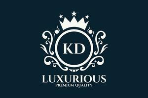 inicial carta kd real luxo logotipo modelo dentro vetor arte para luxuoso branding vetor ilustração.