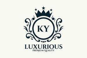 inicial carta ky real luxo logotipo modelo dentro vetor arte para luxuoso branding vetor ilustração.