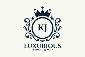 inicial carta kj real luxo logotipo modelo dentro vetor arte para luxuoso branding vetor ilustração.