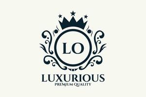 inicial carta lo real luxo logotipo modelo dentro vetor arte para luxuoso branding vetor ilustração.