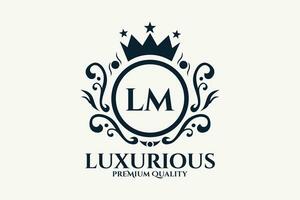 inicial carta lm real luxo logotipo modelo dentro vetor arte para luxuoso branding vetor ilustração.