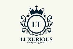 inicial carta lt real luxo logotipo modelo dentro vetor arte para luxuoso branding vetor ilustração.