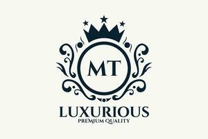 inicial carta mt real luxo logotipo modelo dentro vetor arte para luxuoso branding vetor ilustração.