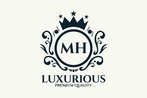 inicial carta mh real luxo logotipo modelo dentro vetor arte para luxuoso branding vetor ilustração.
