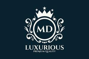 inicial carta md real luxo logotipo modelo dentro vetor arte para luxuoso branding vetor ilustração.