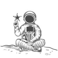 astronauta astronauta mão desenhando vetor Projeto