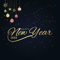 2024 feliz Novo ano tipografia Projeto conjunto vetor