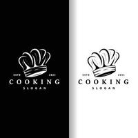 chefe de cozinha logotipo Projeto cozinhando inspiração e chefe de cozinha chapéu com simples linhas para restaurante o negócio marcas vetor