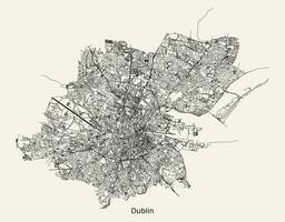 vetor cidade estrada mapa poster Dublin, Irlanda.