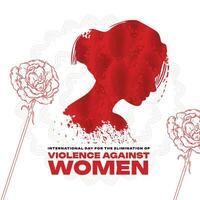 internacional dia para a eliminação do violência contra mulheres social meios de comunicação postar bandeira modelo vetor