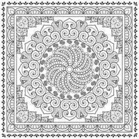 mandala flor para adulto coloração livro. vetor