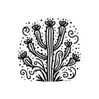 vetor mão desenhado cacto rabisco mexicano nopal vetor ilustração isolado em branco fundo