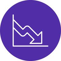 Ícone de vetor de queda de negócios