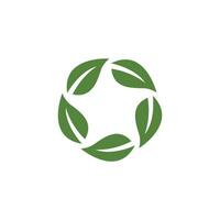 logotipos da ecologia de folhas verdes vetor