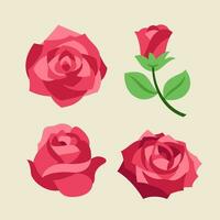 variação do flor rosas dentro plano Projeto ilustração vetor