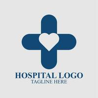 único hospital logotipo Projeto serviço vetor