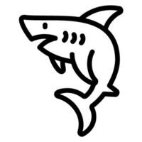 ícone de linha de tubarão vetor