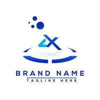 carta lx azul profissional logotipo para todos tipos do o negócio vetor