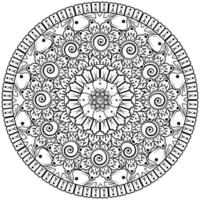 padrão circular em forma de mandala com flor para henna, mehndi, tatuagem, decoração. vetor