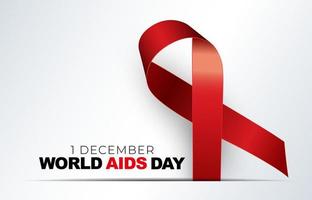 Conceito do Dia Mundial da Aids, 1 de dezembro, com sinal de fita vermelha vetor