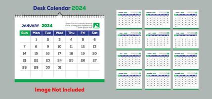 escrivaninha calendário 2024 vetor