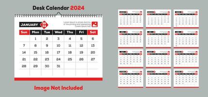 escrivaninha calendário 2024 vetor