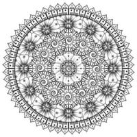 padrão circular em forma de mandala com flor para henna, mehndi, tatuagem, decoração. vetor