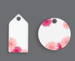 modelo de preço de etiqueta abstrata com flor rosa de camomila. ilustração vetorial vetor