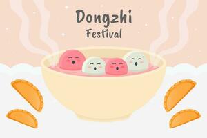 ilustração de fundo do festival dongzhi em design plano vetor