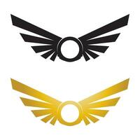 asas ouro e Preto pássaro logotipo vetor ilustração modelo