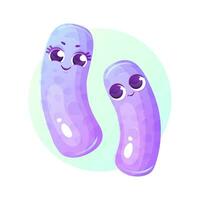 vetor ilustração do uma lactobacillus bactérias dentro desenho animado estilo.