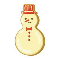 Natal biscoito. boneco de neve. fofa desenho animado estilo. vetor