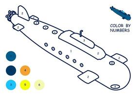 crianças linear desenhando para coloração livro. brinquedo submarino. embaixo da agua pesquisa dentro linear. crianças brinquedos e entretenimento. isolado vetor em branco