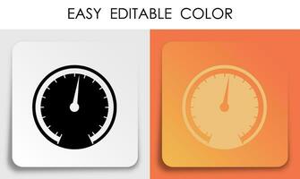 carro Manômetros, velocímetro ícone em papel quadrado adesivo com sombra. manutenção do técnico condição do carro. Móvel aplicativo botão. vetor