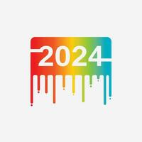 2024 Novo ano e Natal logotipo 2024 número Projeto e ilustração vetor