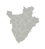 vetor isolado ilustração do simplificado administrativo mapa do Burundi, fronteiras do a províncias, regiões. cinzento silhuetas. branco esboço